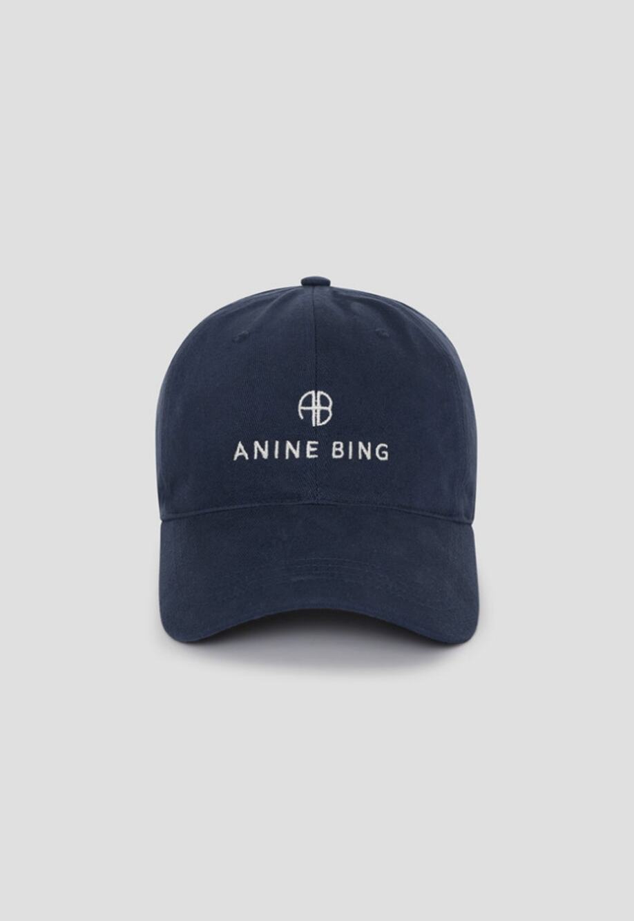 Anine Bing Jeremy Wool Blend Baseball Cap Washed Navy OS